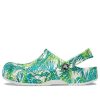 Crocs 4 Printing Outdoor Flat Heel Beach Sports Weiß Grün Sandalen „Weiß Grün“ 206230-1C8