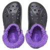 Crocs Baya gefütterte Fuzz Strap Clogs „Schwarz Lila“ 20663309V
