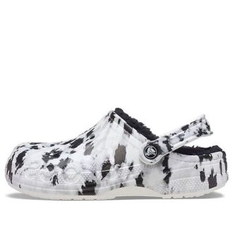 Crocs Baya Lined Clog Fleece Lined Unisex Weiß Grau Hausschuhe „White Grey“ 205975-10M
