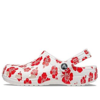 Crocs Classic Beach Sandalen Unisex Rot Weiß 207849-1AZ