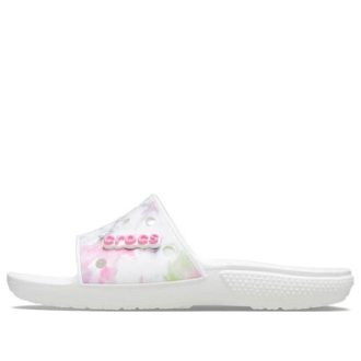 Crocs Classic Bleach Dye Slides „Weiß Pink“ 207411-94S
