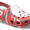 Crocs Classic Clog Marble Beach Sports Unisex Rot Weiß Sandalen „Red White“ 206867-884