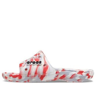 Crocs Classic Clog Marble Beach Unisex Rot Weiß Hausschuhe „Red White“ 206879-884