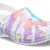 Crocs Classic Clog Pattern Crocs Flat Heel Sports Bunte blaue Sandalen 205453-6SN