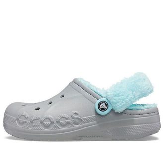 Crocs Classic Clog Stay Warm Fleece Lined Schuh Unisex Grau Blau 206633-0IG
