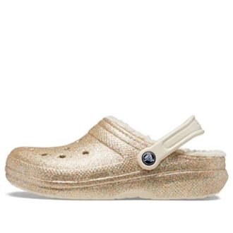 Crocs Classic Clogs mit Glitzerfutter „Gold“ 504271