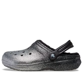 Crocs Classic Glitter Lined Clogs „Schwarz Silber“ 205842-067