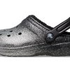 Crocs Classic Glitter Lined Clogs „Schwarz Silber“ 205842-067