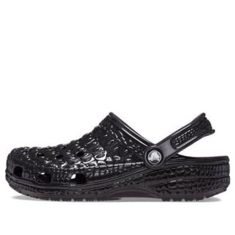 Crocs Classic Metallic Crocskin Clogs „Schwarz“ 209093-040