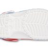 Crocs Classic Pattern Verschleißfeste, rutschfeste Sport-Sandalen für Unisex, Weiß, Blau, Rot, „White Blue Red“ 205453-928
