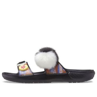 Crocs Classic Soft Sole Cozy Flat Heel Sport-Hausschuhe Unisex Schwarz 207403-001