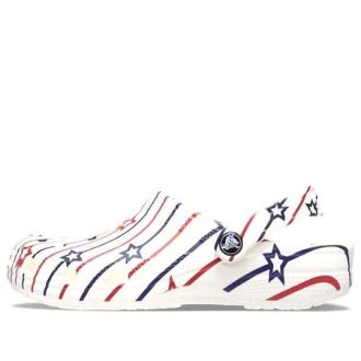 Crocs Classic Stars and Stripe Clog „Weiß Multi“ 208877-94S