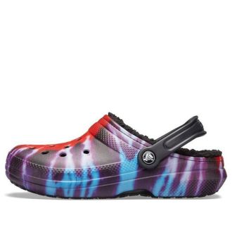 Crocs Classic Tie Dye Stay Warm Cozy Crocs Sport-Hausschuhe Unisex Lila Rot 206341-988