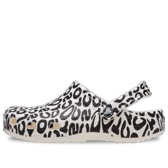 Crocs Classic Warped Logo Clogs „Weiß Schwarz“ 210805-100
