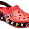 Crocs Crocband Cartoon Mickey Mouse Verschleißfeste Unisex-Sandalen in Rot und Schwarz „Red Black“ 204936-90H