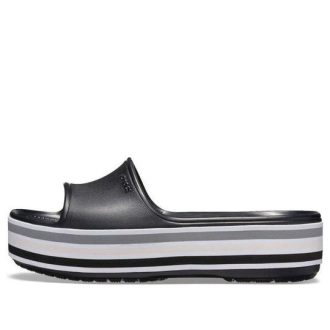 Crocs Crocband Plateau-Slides „Schwarz Grau Weiß“ 205693-001