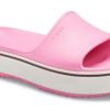 Crocs Crocband Platform Slide Hausschuhe mit dicker Sohle, Rosa, 205631-6QF