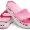 Crocs Crocband Platform Slide Hausschuhe mit dicker Sohle, Rosa, 205631-6QF