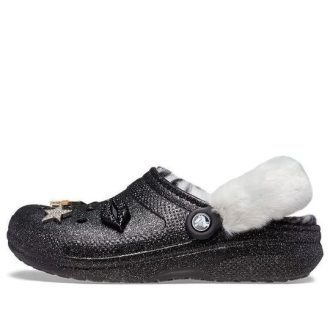Crocs Disco Classic Lined Disco Glitter Clogs „Schwarz Weiß“ 208075-0ZS