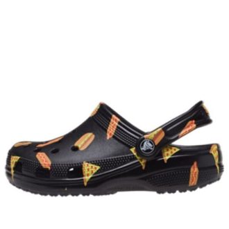 Crocs (GS) Classic Food Print Clogs „Schwarz Gelb“ 207150-001