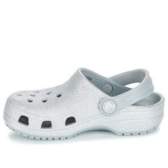 Crocs (GS) Classic Glitter Clogs „Silber“ 205441-040