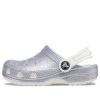 Crocs (GS) Classic Glitter Sandalen „Silberweiß“ 206993-94S