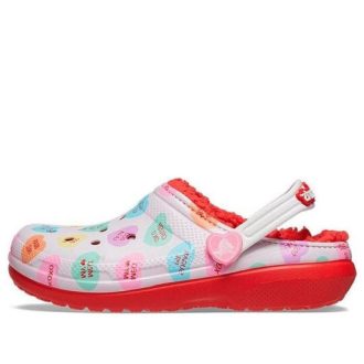 Crocs (GS) Classic Lined Elevated Sweethearts Clogs „Rot Weiß“ 207738-119