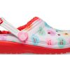 Crocs (GS) Classic Lined Elevated Sweethearts Clogs „Rot Weiß“ 207738-119
