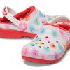 Crocs (GS) Classic Lined Elevated Sweethearts Clogs „Rot Weiß“ 207738-119