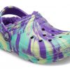 Crocs (GS) Classic Lined Marbled Clogs „Neon Purple Multi“ 207238-573