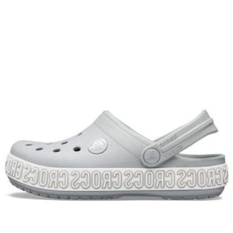 Crocs (GS) Crocband Logo Mania Clogs „Grau Silber“ 205992-00J