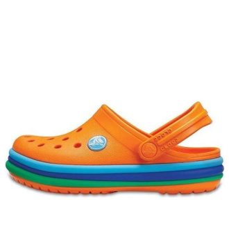 Crocs (GS) Crocband Rainbow Band Clogs „Orange Blau“ 205205-80O