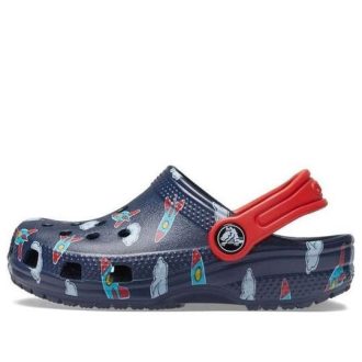 Crocs (GS) Iconic Lightweight mit Knöchelriemen Clogs „Blau Rot“ 207321-410