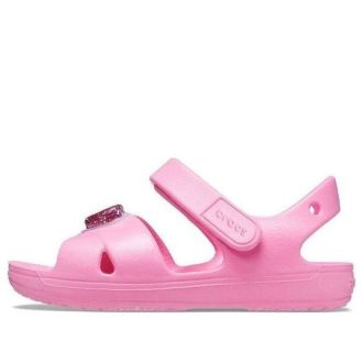 Crocs (GS) Klassische Cross-Strap Charm Sandalen „Pink“ 206947-669
