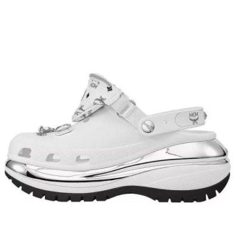 Crocs Mega Crush Clogs „Weiß Silber“ 209357-100
