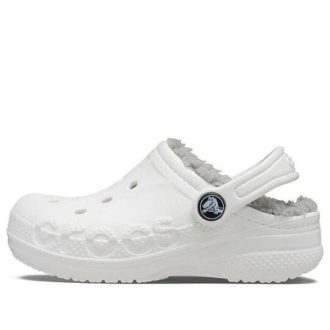 Crocs (PS) Classic Baya gefütterter Clog „Weiß Grau“ 207500-11H
