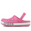 Crocs (PS) Crocband Bold Logo Outdoor Flacher Absatz Minimalistische Sport-Sandalen in Rosa 206022-65Y