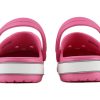 Crocs (PS) Crocband Bold Logo Outdoor Flacher Absatz Minimalistische Sport-Sandalen in Rosa 206022-65Y