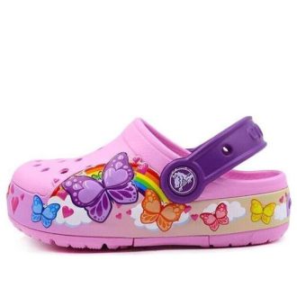 Crocs (PS) Funny Butterfly Outdoor Flacher Absatz Sport Rosa Sandalen 205649-6I2