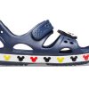 Crocs (PS) Lustige Mickey-Klettverschluss-Outdoor-Sandalen mit offener Zehenpartie und flachem Absatz, tiefblau, 206171-410