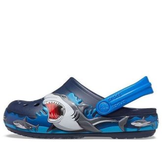 Crocs (PS) Lustiges Hai-Muster, Outdoor, flacher Absatz, Sport, tiefblau, Sandalen 207070-410