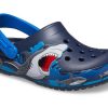 Crocs (PS) Lustiges Hai-Muster, Outdoor, flacher Absatz, Sport, tiefblau, Sandalen 207070-410