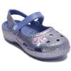 Crocs (PS) Outdoor Flache Ferse Glänzende Sport Blaue Sandalen 206370-434