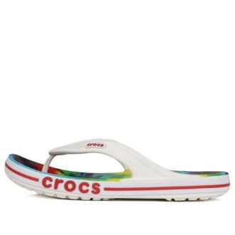 Crocs Tie Dye Pattern Flip-Flops Hausschuhe Weiß Unisex „Weiß“ 206358-94S