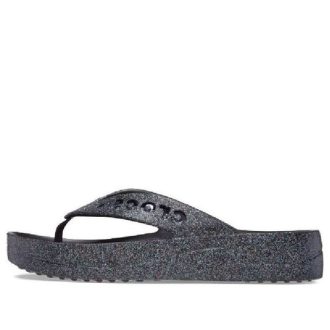 Crocs (WMNS) Baya Platform Glitter Flip Sandalen „Schwarz“ 208463
