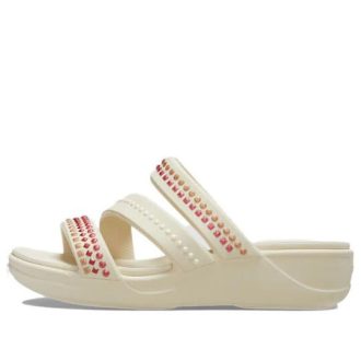 Crocs (WMNS) Boca Gems Srappy Wedge Sandalen „Weiß Rot“ 209293