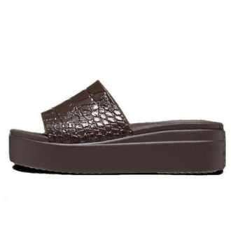 Crocs (WMNS) Brooklyn Croco Shine Slide Sandalen „Espresso“ 209253-206