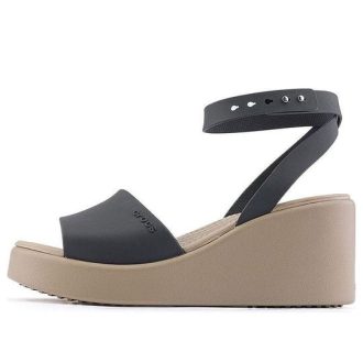 Crocs (WMNS) Brooklyn Keilsandalen mit Knöchelriemen „Schwarz Beige“ 209406-07H