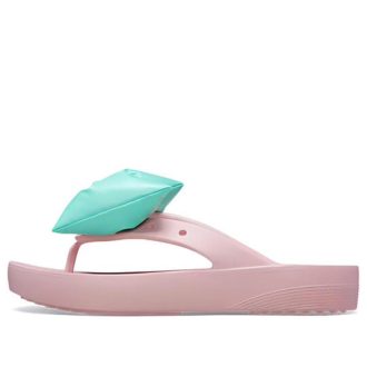 Crocs (WMNS) Classic Platform Bow Flip Flops „Pink Teal“ 210182-606