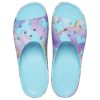 Crocs (WMNS) Classic Platform Palm Print Slide „Blau Mehrfarbig“ 208607-4NQ